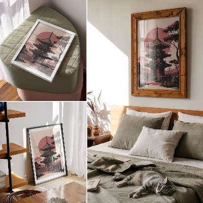 Kunstdruck leinwand Orientalische Pagode, Natur, Bäume, Harmonie, Ästhetik