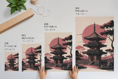 Kunstdruck leinwand Orientalische Pagode, Natur, Bäume, Harmonie, Ästhetik