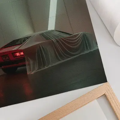 Wandposter klassische Autobeleuchtung in minimalistischer Eleganz
