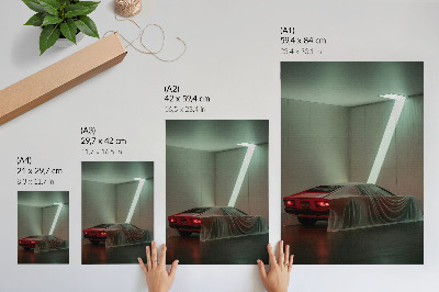 Wandposter Klassische Autobeleuchtung, minimalistische Eleganz
