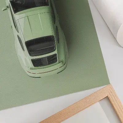 Poster modernes Auto in Grüntönen