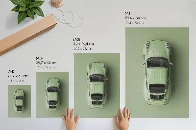Poster modernes Auto in Grüntönen