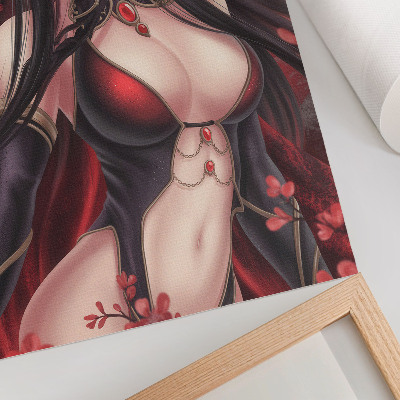 Poster Anime-Schönheit und Eleganz, dynamisches Rot und Schwarz