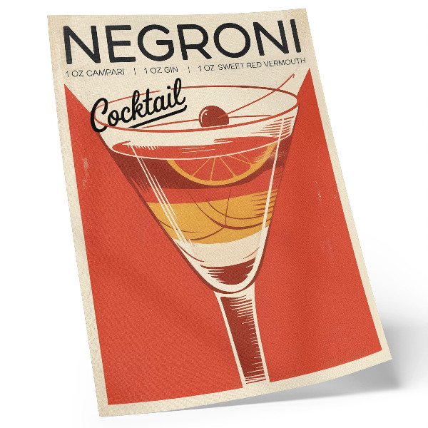 Kunstdruck leinwand Cocktailgrafiken im Retro-Stil, Eleganz und Nostalgie