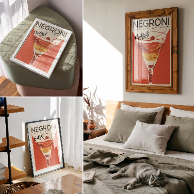 Kunstdruck leinwand Cocktailgrafiken im Retro-Stil, Eleganz und Nostalgie