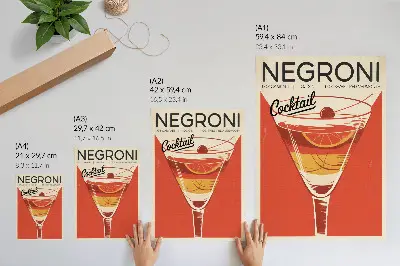Kunstdruck auf Leinwand Cocktailgrafiken im Retro-Stil für Eleganz und Nostalgie