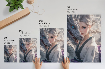 Kunstdruck leinwand Silberner Haardrache mit feinen Details