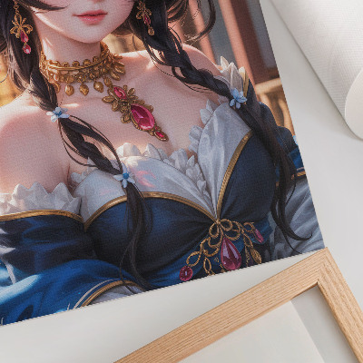 Wandposter Fantasieporträt einer Frau mit Schmuck