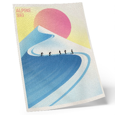 Kunstdruck leinwand Eine minimalistische Szene mit Skifahrern und dem Himmel