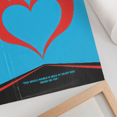 Wandposter Rote Flammen, Herz, blauer Hintergrund, modernes Thema