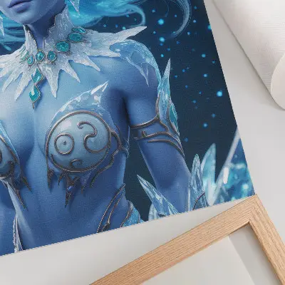 Wandposter mit fantastischer Atmosphäre und magischer Gestalt im Eiskristall-Design