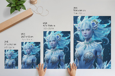 Wandposter Fantastische Atmosphäre, magische Gestalt, Eiskristalle