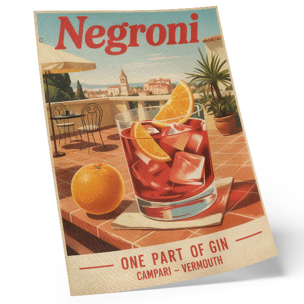Kunstdruck leinwand Orangensaft auf der Terrasse, Retro-Atmosphäre