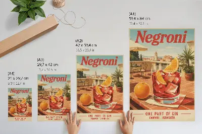 Leinwand-Kunstdruck Orangensaft auf der Terrasse im Retro-Stil