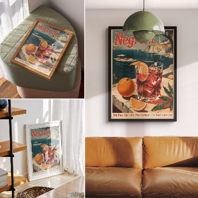Wandposter Intensive Farben, Urlaubsstimmung, Meer, Orange