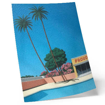 Poster Blauer Himmel, Palmen, Swimmingpool im modernen Stil