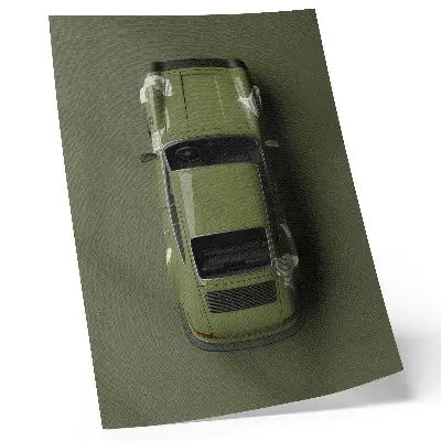 Kunstdruck auf Leinwand elegantes minimalistisches Motiv eines grünen Autos