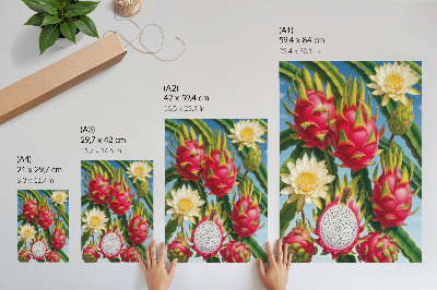 Wandposter Exotische Früchte, Kakteen, leuchtende Himmelsfarben