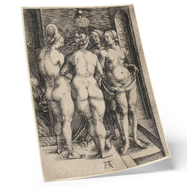Wandposter Vier nackte Frauen von Albrecht Dürer