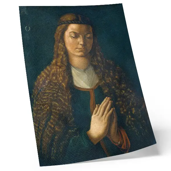Poster mit dem Porträt einer jungen Frau mit offenem Haar von Albrecht Dürer aus dem Jahr 1497