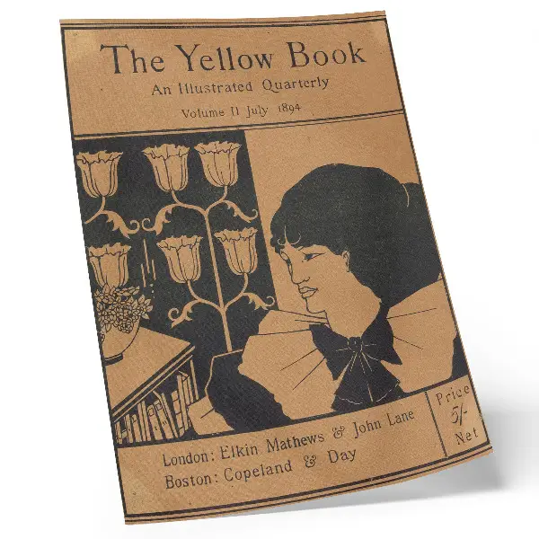 Kunstdruck auf Leinwand Titelbild der illustrierten Vierteljahreszeitschrift The Yellow Book, Band II, Juli 1894 von Aubrey Beardsley