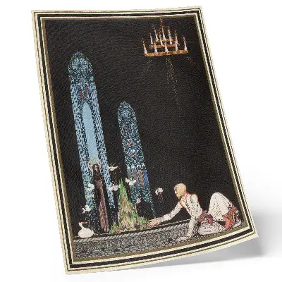 Wandposter mit einer Illustration von Kay Nielsen für das Buch Östlich der Sonne und westlich des Mondes nach Aubrey Beardsley