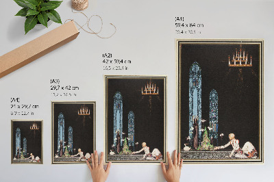 Wandposter Kay Nielsens Illustration für das Buch „Östlich der Sonne und westlich des Mondes“ von Aubrey Beardsley