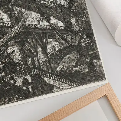 Poster Zugbrücke, Tafel VII aus dem Zyklus Carceri d'Invenzione von Giovanni Battista Piranesi