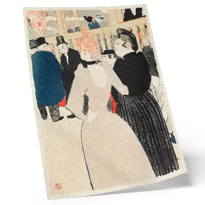 Poster von Henri de Toulouse-Lautrec hochwertiger Kunstdruck von Im Moulin Rouge: La Goulue und ihre Schwester (1892)