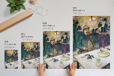 Kunstdruck leinwand Herr Boileau im Café (1893) – ein hochauflösendes Gemälde von Henri de Toulouse-Lautrec