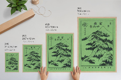 Poster Berge über Bergen von Hokusai (1834)