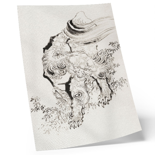 Poster Hokusais japanischer Tiger, Skizzenalbum (1760-1849)