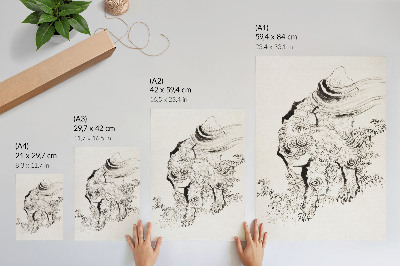 Poster Hokusais japanischer Tiger, Skizzenalbum (1760-1849)