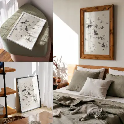 Hokusais Schmetterlinge und Motten als Kunstdruck auf Leinwand