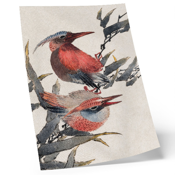 Wandposter Katsushika Hokusais Vögel aus dem Skizzenalbum (1814), japanische Holzschnitte aus der Antike