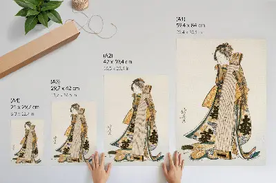 Wandposter mit japanischem Motiv von Hokusai im Vintage-Ukiyo-e-Stil