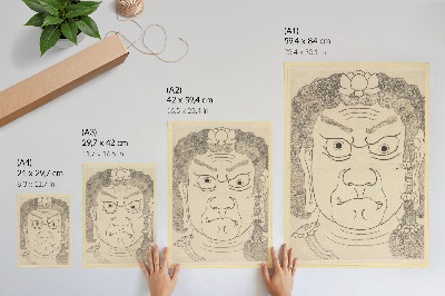 Wandposter Fudō Myōō-Maske, Katsushika-Hokusai-Schule