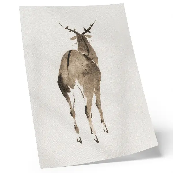 Kunstdruck auf Leinwand Katsushiki Hokusais Hirsch aus dem Jahr 1904 als Vintage-Tierillustration