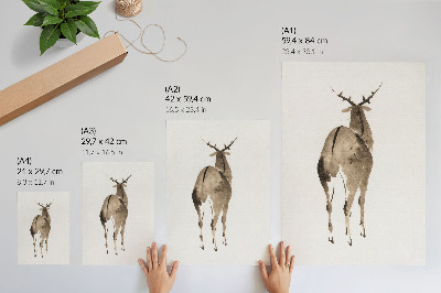 Kunstdruck leinwand Katsushiki Hokusais Hirsch (1904), Vintage-Tierillustration