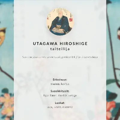 Poster Ukiyo-e-Illustration von Kamelien und einer Nachtigall von Utagawa Hiroshige (1797-1858)