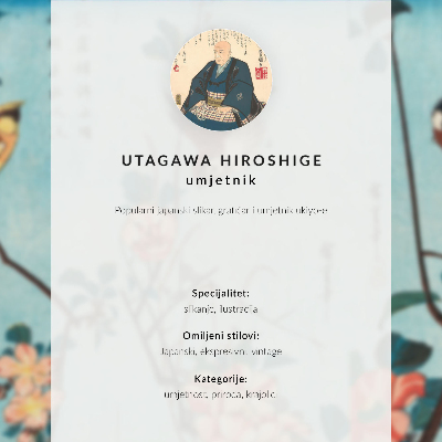 Poster Ukiyo-e-Illustration von Kamelie und Nachtigall von Utagawa Hiroshige (1797-1858)