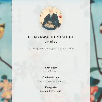 Poster Ukiyo-e-Illustration von Kamelien und einer Nachtigall von Utagawa Hiroshige (1797-1858)