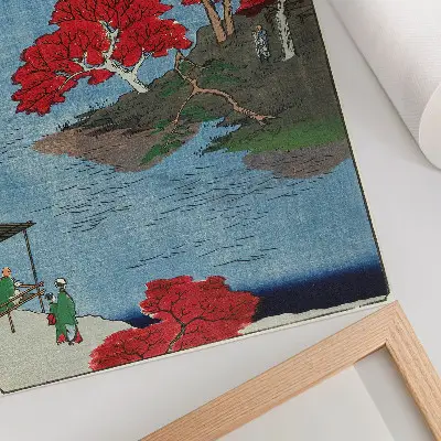 Poster Herbst im Akiba-Tempel in Ukiji (1857) von Utagawa Hiroshige