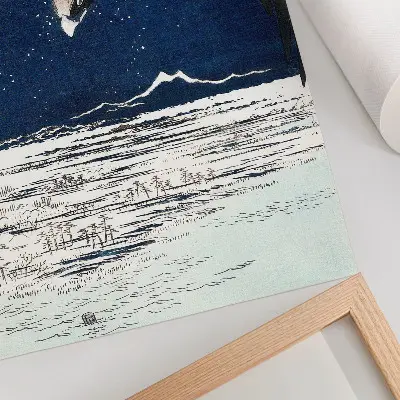Wandposter Japanischer Falke von Utagawa Hiroshige im Vintage Ukiyo-e Stil aus dem Jahr 1857