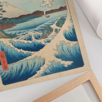 Kunstdruck leinwand Eine tolle Welle am Satta Beach in Suruga, aus der Serie Thirty-six Views of Fuji (Fuji Sanjuroku Kei) von Utagawa Kuniyos