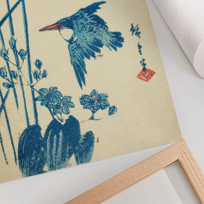 Poster Eisvogel und Monochorie von Utagawa Hiroshige