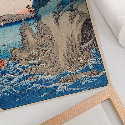 Wandposter Höhleneingang auf der Insel Enoshima in der Provinz Sagami, Nr. 15, von Utagawa Hiroshige