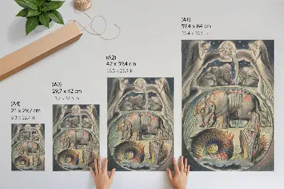 Behemoth und Leviathan (nach William Blake) Poster