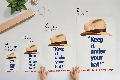 Kunstdruck auf Leinwand Behalte es unter deinem Hut! aus den 1940er Jahren, hochauflösendes Poster von St. Michael's Press Ltd.