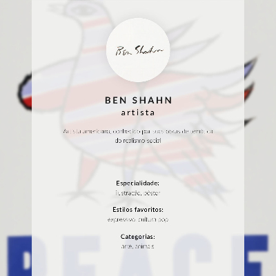 Kunstdruck leinwand McCarthy Peace (1968) mit Vogel von Ben Shahn